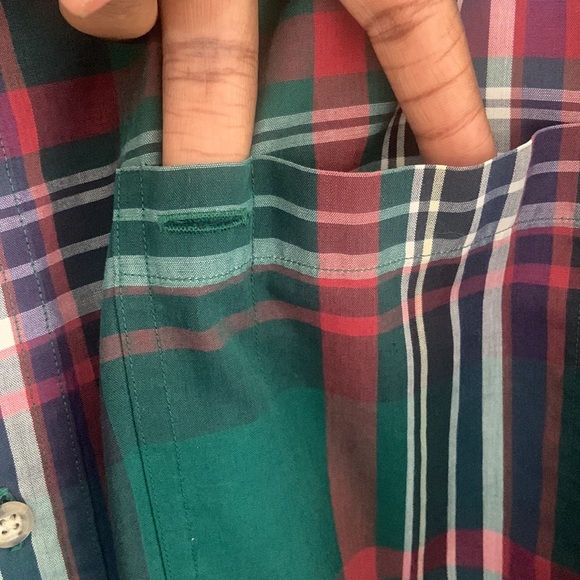GREEN MALE BUTTON-DOWN PLAID SHIRT!!! - Picture 8 of 8